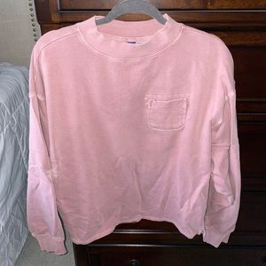 Garment Dyed Slouchy Mock Neck Sweatshirt